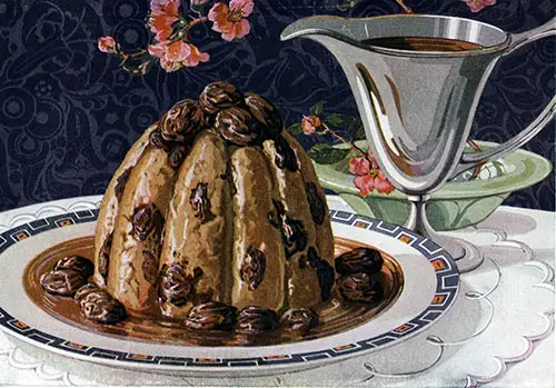 Delicious Raisin Pudding with Sauce for the Holidays.