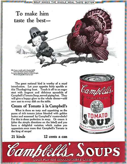 Campbell's Soups - Soup Makes the Whole Meal Taste Better © 1923