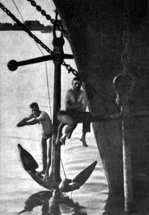 Sailors Taking a Swim When the Ship Is in Port.