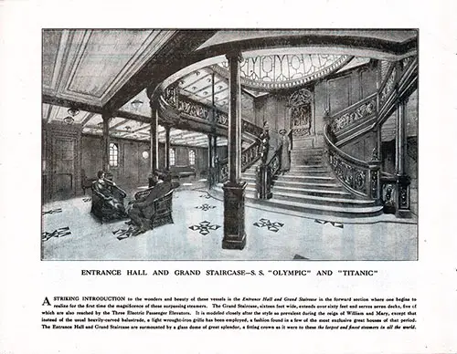 Entrance Hall and Grand Staircase-S. S. Olympic and Titanic