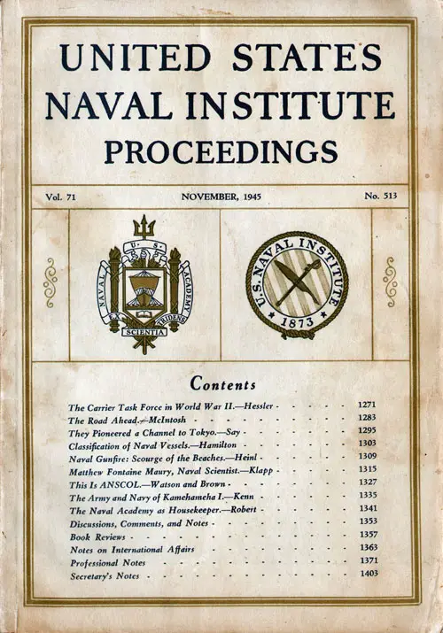 November 1945 Proceedings Magazine: United States Naval Institute