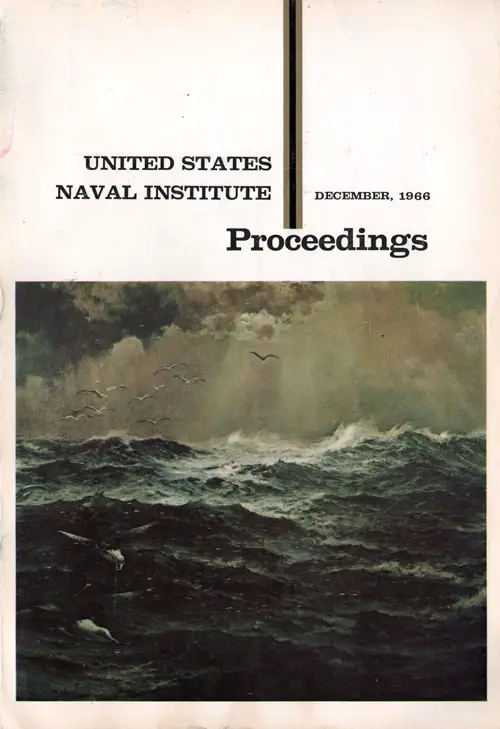 Front Cover, US Naval Institute Proceedings Magazine, Volume 92, Number 12, Whole No. 766, December 1966.
