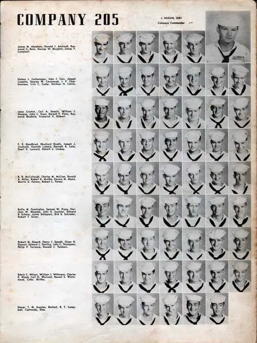 Company 205 Navy Recruits - Great Lakes 1949