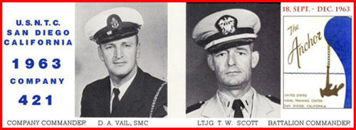 Company 63-421 Commander D. A. Vail, SMC; LTJG T. W. Scott, Battalion Commander
