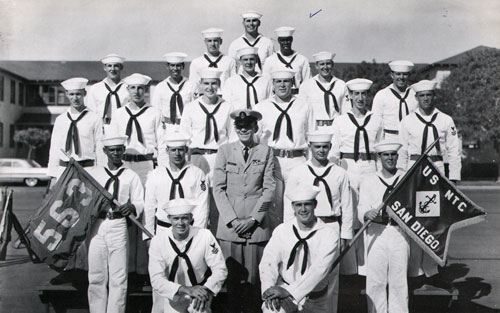 Group Photo of Company 67-563 Commander P. Poulsen, BNC, and Petty Officers, 11 December 1967