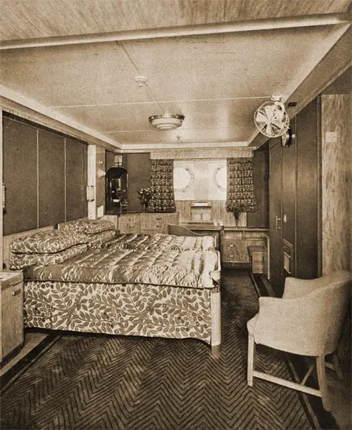 One of Many First Class Staterooms on the RMS Mauretania.