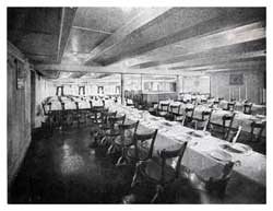 Third Class Dining Room - Norwegian-America Line Steamer