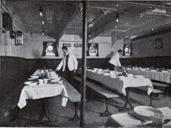 Setting up for Dinner in the Third Class circa 1912