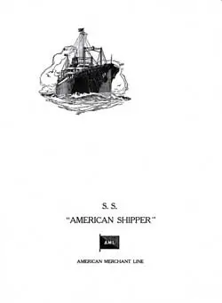 Dinner Menu, SS American Shipper, American Merchant Lines, 24 May 1929 