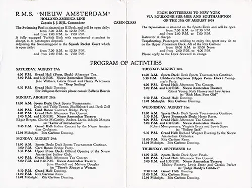 Program of Activities