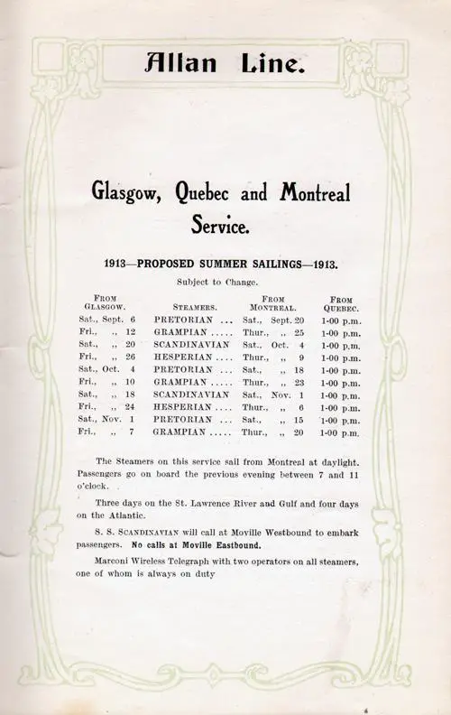 Glasgow Québec and Montréal Service