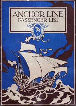 23 August 1923 Passenger Manifest for the TSS Columbia