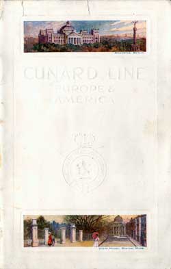 Passenger List, Cunard Line RMS Caronia 1912 Front Cover