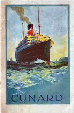 Passenger List, Cunard Line TSS Tuscania - June 1927 - Front Cover
