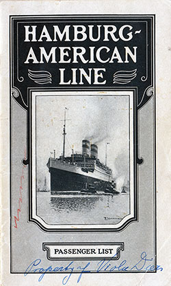 1927-07-06 Passenger Manifest for the SS Albert Ballin