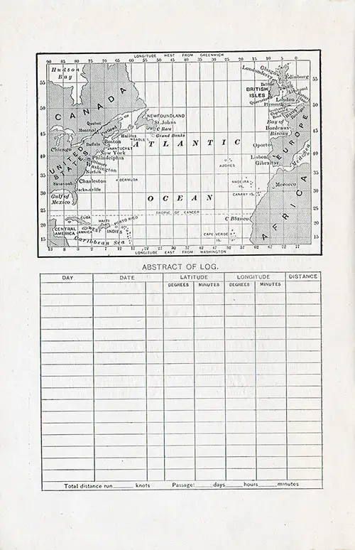 Track Chart for the SS Rotterdam Voyage of 25 July 1908.