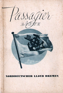 1936-10-17 Passenger Manifest for the SS Bremen