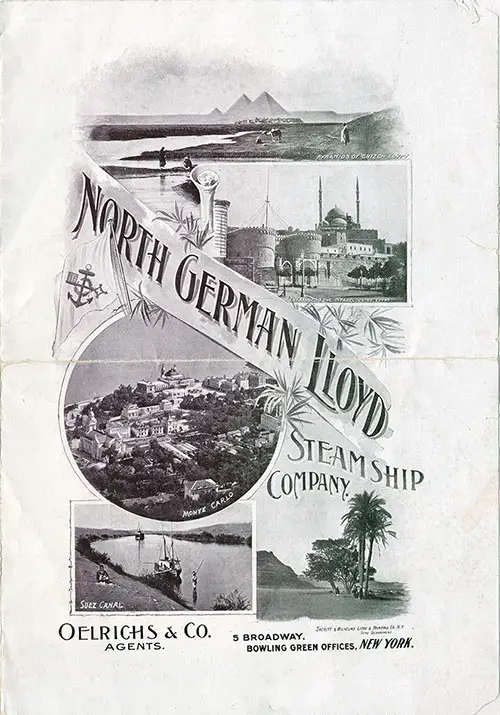Front Cover, Passenger List, North German Lloyd SS Kaiser Wilhelm II, 18 December 1900