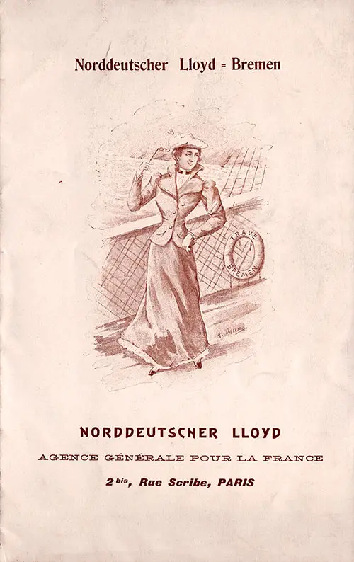 Passenger List, Norddeutcher Lloyd SS Trave, 1900, Cherbourg, France to New York