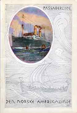Passenger List, SS Stavangerfjord, Norwegian America Line, September 1927, Oslo to New York 