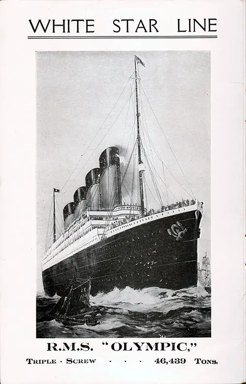 White Star Line RMS Olympic, Triple Screw, 46,439 Tons.
