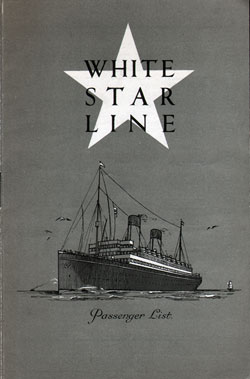 1931-06-24 Passenger Manifest for the RMS Homeric