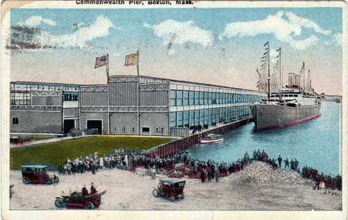 Colorized Postcard of the Commonwealth Pier in Boston, Postally Used 4 August 1919.