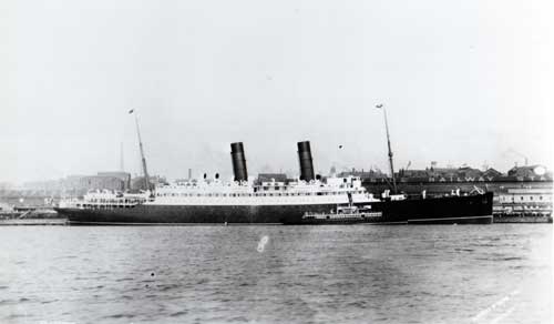 Laconia at Liverpool Landing Station, Mersey, 1912.