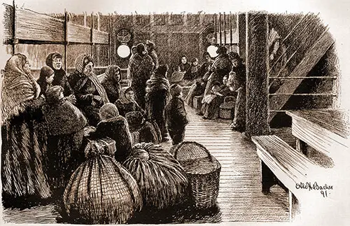 Passengers in the Steerage of a steamship circa 1890