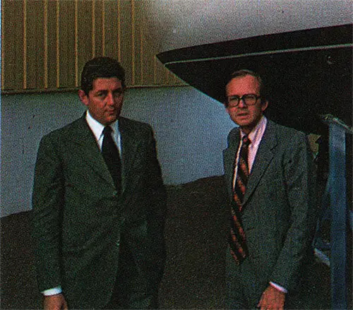 Michel Richard (left), General Manager, Jeanneau Constructions Nautiques; Harold Ehrenström, President, Bangor Punta Overseas.