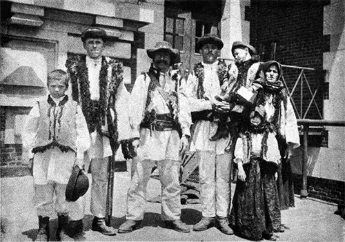 Romanian Shepherds in Native Costume at Ellis Island.