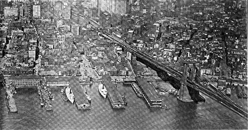 Brooklyn Bridge, Spanning the East River, Taken From Brooklyn Shore.