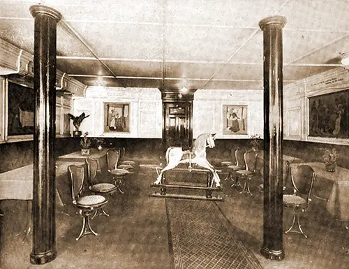 The Children's Room for First Class Passengers on the RMS Mauretania, 1907.