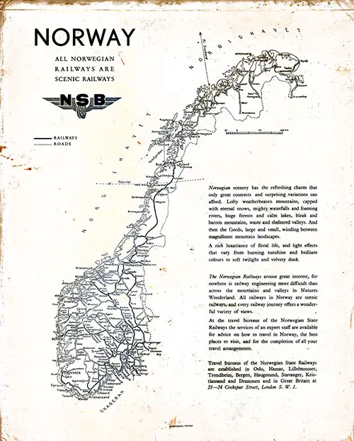 Back Cover, Glimpses of Norway - 1951 Edition