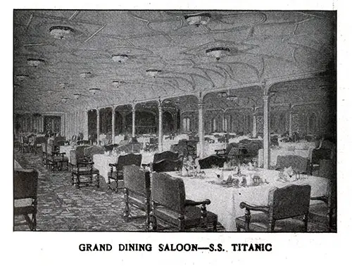 Grand Dining Saloon on the RMS Titanic.
