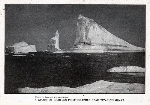 A Group of Icebergs Near Titanic's Grave.