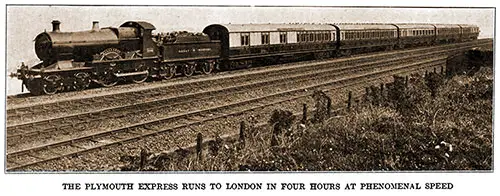 The Train "Plymouth Express" Makes the Run to London in Four Hours at Phenomenal Speed.