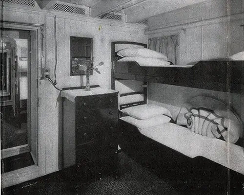 View 1 of a Typical Stateroom on an American Merchant Lines Steamship