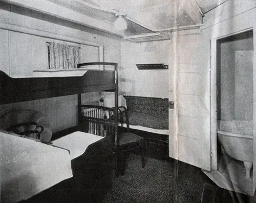View 3 of a Typical Stateroom on an American Merchant Lines Steamship