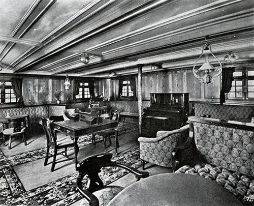 First-class Ladies' Salon and Music Room -- Steamers Polonia and Latvia