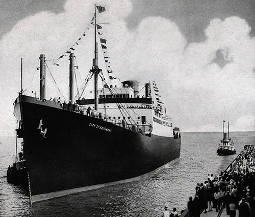 The SS City of Baltimore Approaching the Landing Stage
