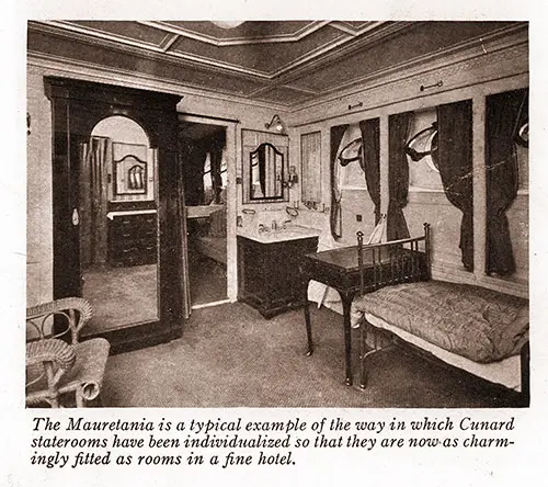 The Mauretania Is a Typical Example of the Way in Which Cunard Staterooms Have Been Individualized.