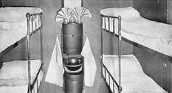 Third Class / Steerage Four-Berth Room. 1912 Brochure RMS Franconia and Laconia - Cunard Line.