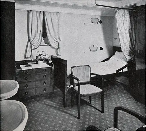 Tourist Class Stateroom on the SS Europa.