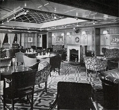 Tourist Class Smoking Room on the SS Columbus.