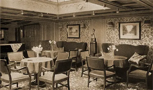 Tourist Class Lounge on the SS Berlin.