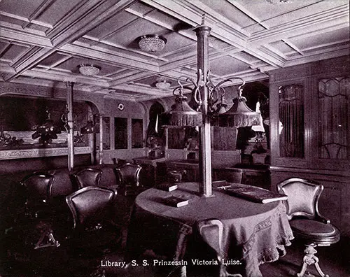 Library on the SS Prinzessin Victoria Luise.