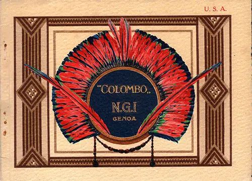 Front Cover, 1925 Brochure From NGI Italian Line Covering the SS Colombo, a Cabin-Class Ship.