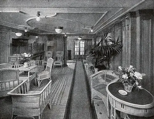 Cabin-Class Entrance with Information Bureau on the Left.
