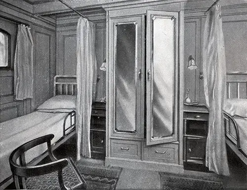 Cabin-Class Double Bedroom on the SS Colombo.
